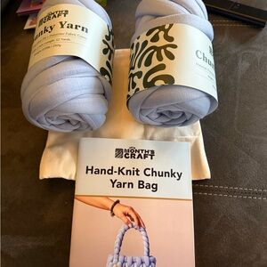 Hand-Knit Chunky Yarn Bag